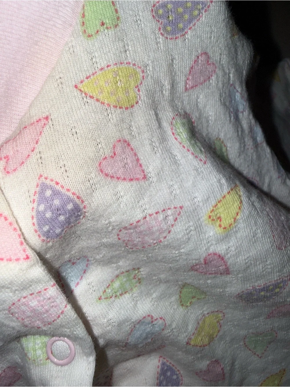 Vintage Gerber baby girl size 3-6 months lightweight pajamas with pastel heart
